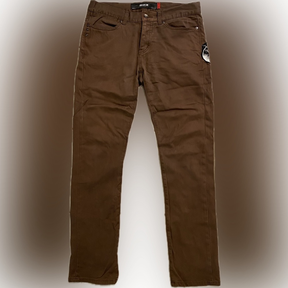 KR3W K Slim chino pants, size 32, color coffee brown